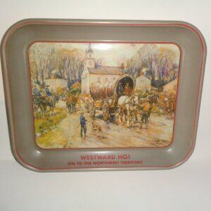 Vintage Metal Serving Tray 11 x 13", Westward Ho Great Condition